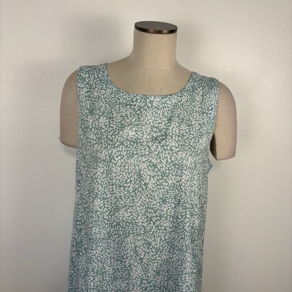 NWT RipSkirt Hawaii Sleeveless Maxi Dress L Mist Green White Abstract Pattern - Picture 3 of 6